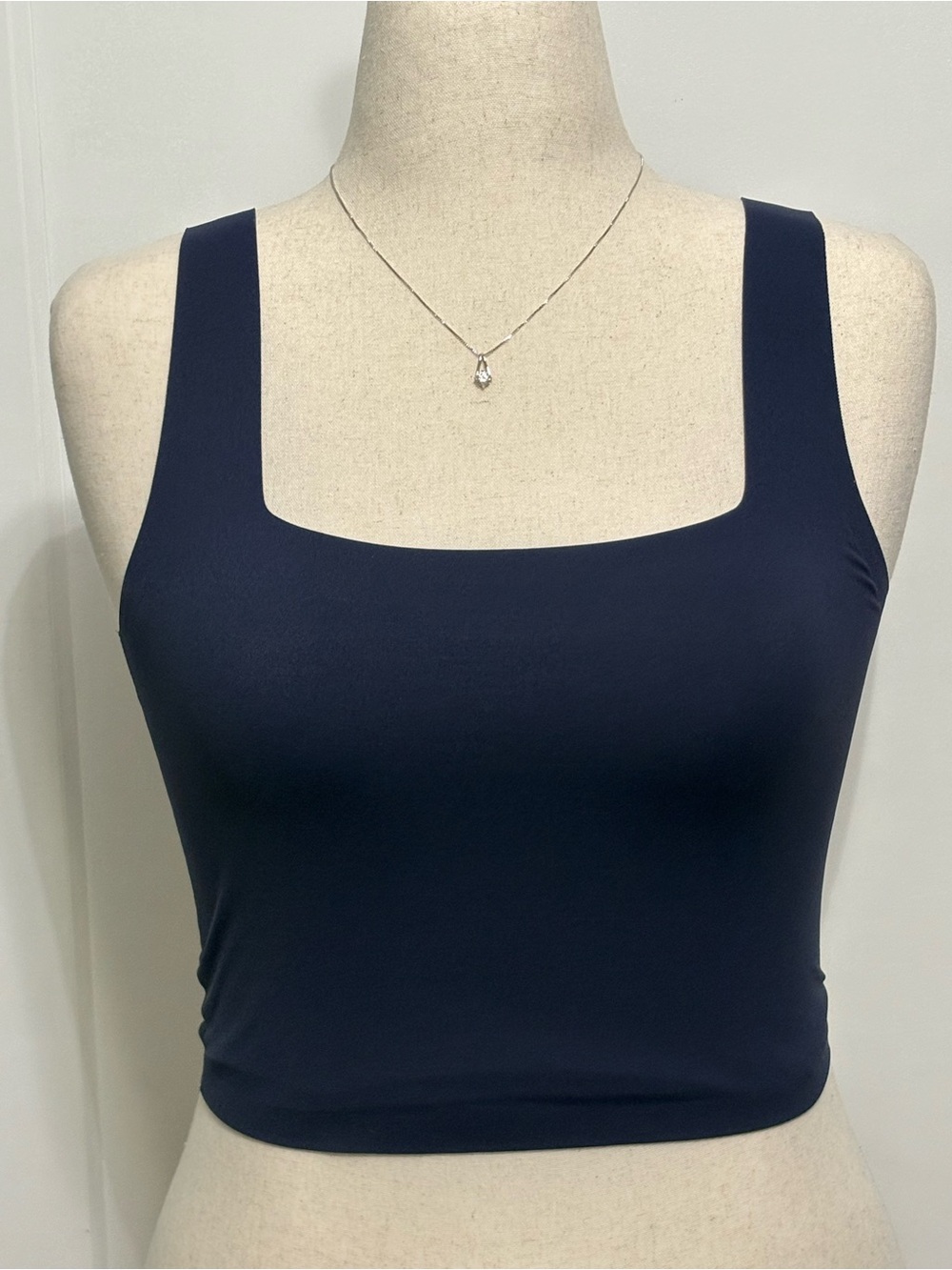 Aerie SMOOTHEZ Square Neck Cami Navy Blue Medium M